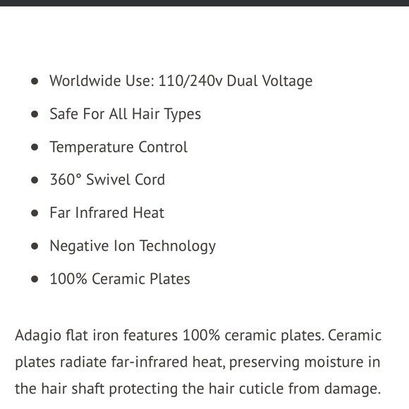 NWT Adagio Not so Mini flat iron- black - Picture 4 of 16